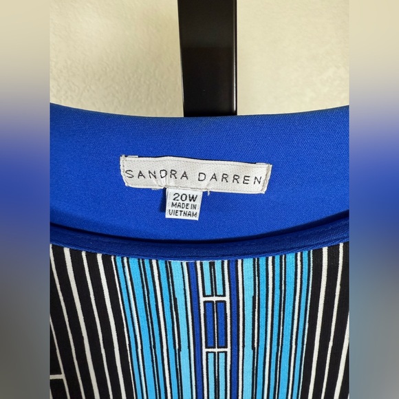 Retro Mod Geometric Colorblock Dress Blue Yellow Plus Size 20W Lined NWT - Picture 6 of 11